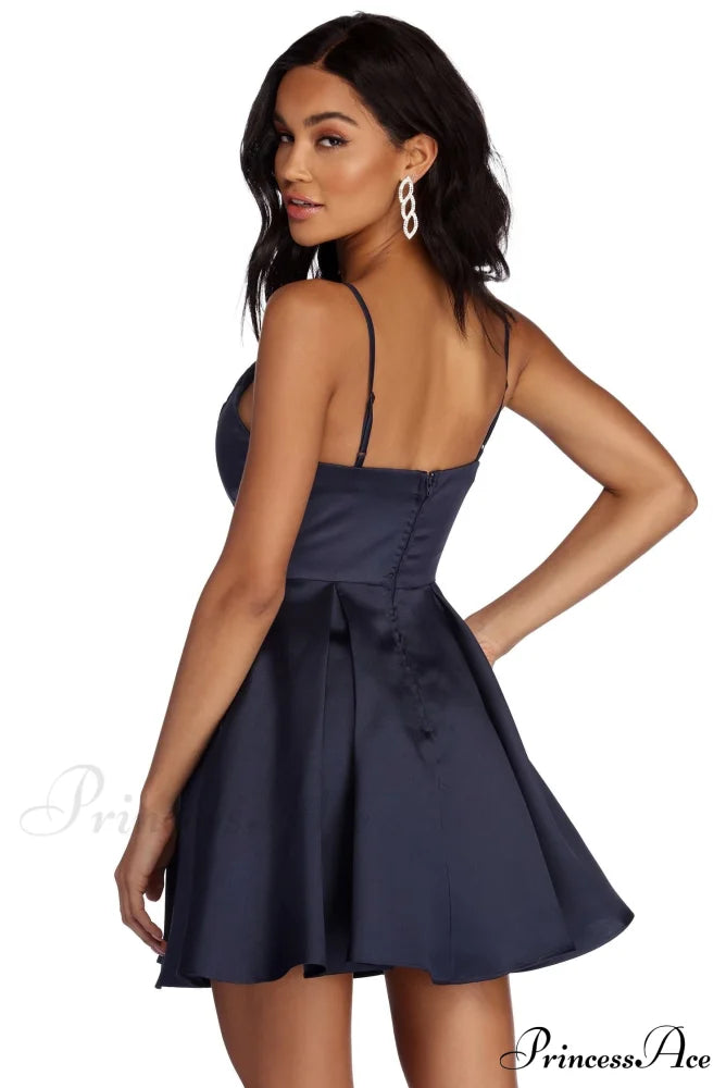 Jenny Formal Stylish Satin Party Dress S.o. Short Dresses