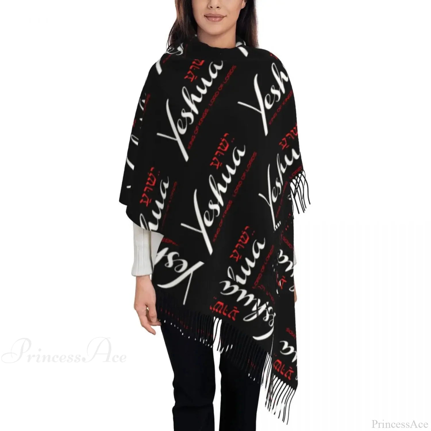 Jesus Saved My Life Warm Winter Christian Faith Shawl Wrap Scarf Black 13 / 72X197Cm Scarfs-L