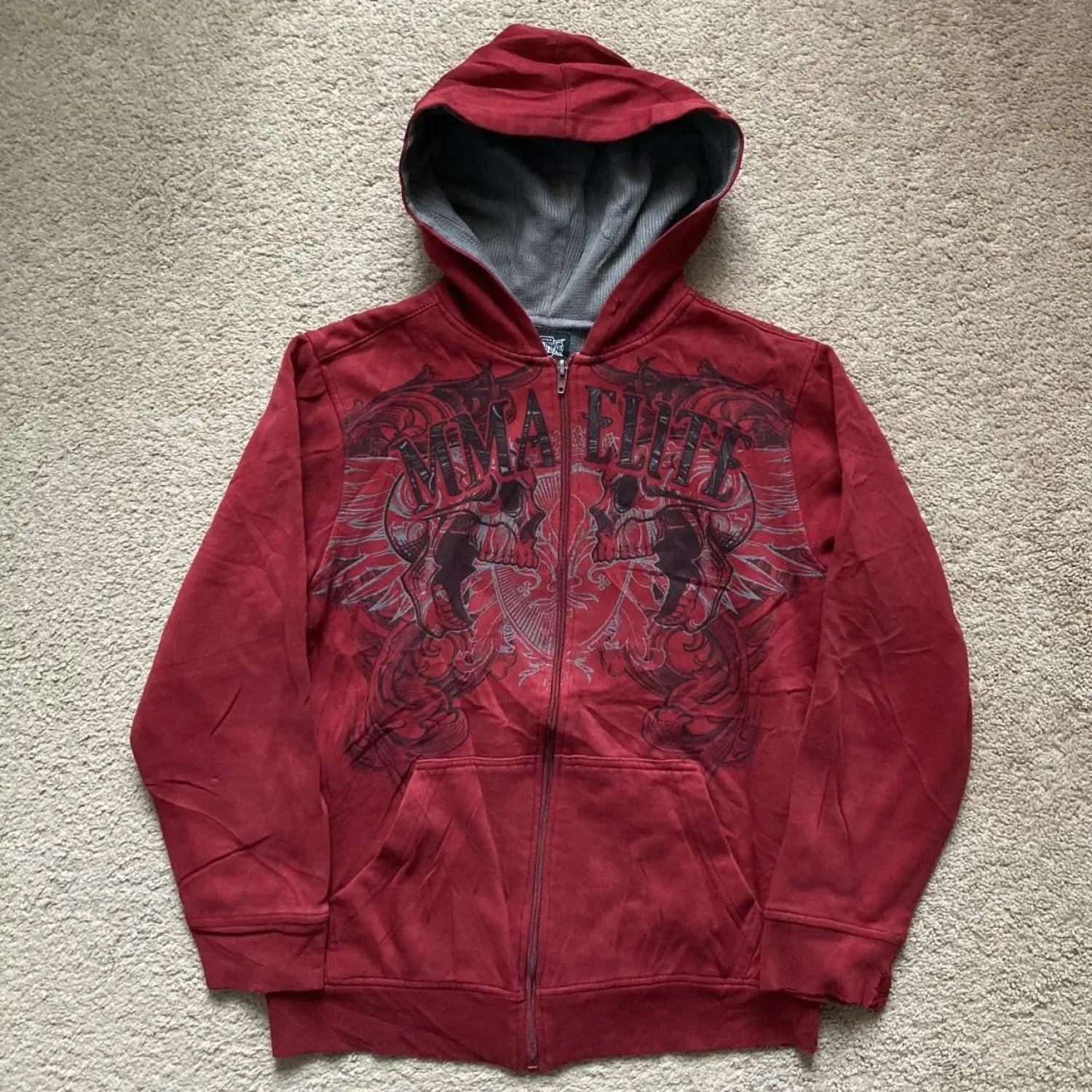 Joker Print Fleece Hoodie red 1 / M
