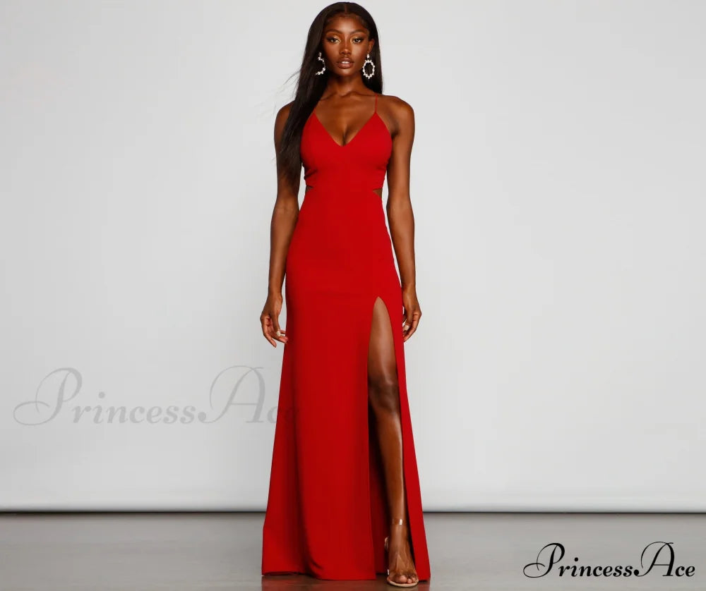 Jolie Formal High Slit A-Line Dress - Lady Occasions