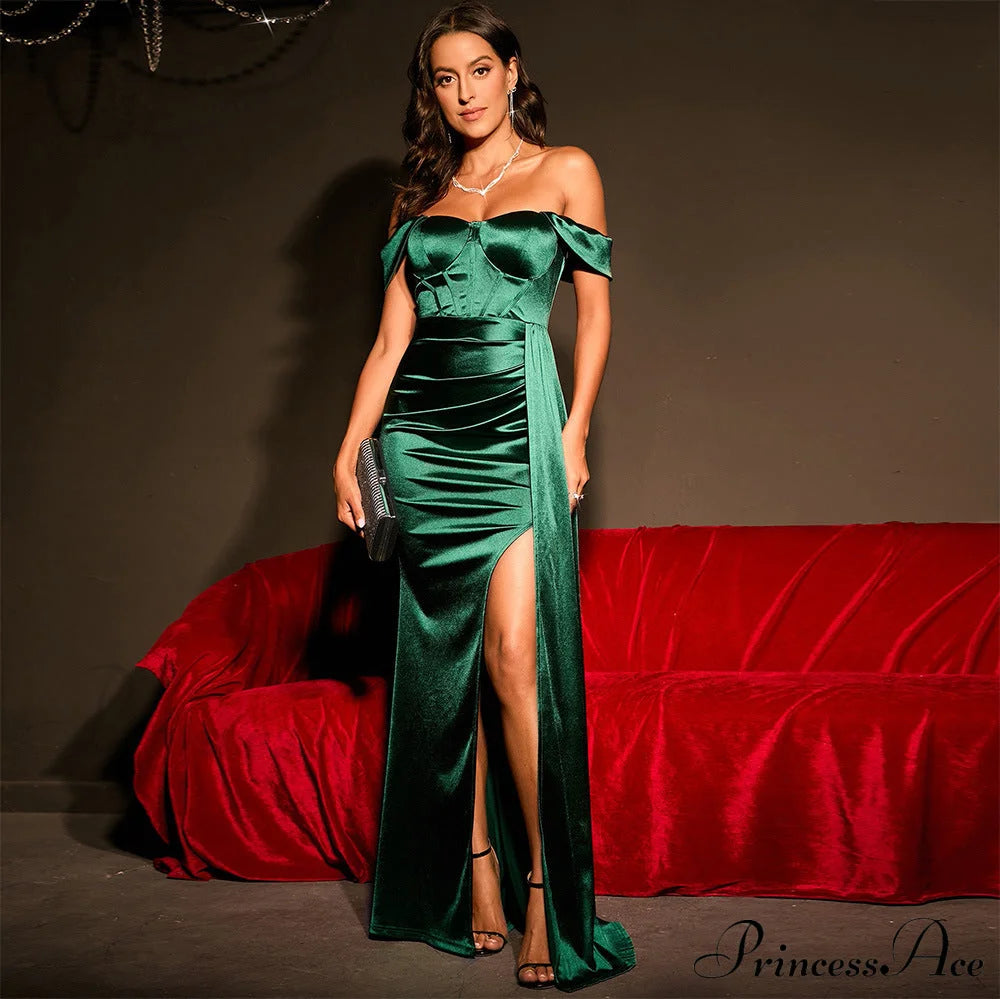 Josephine Formal Stylish Velvet Sweetheart Dress Green / Xs S.o. Long Dresses