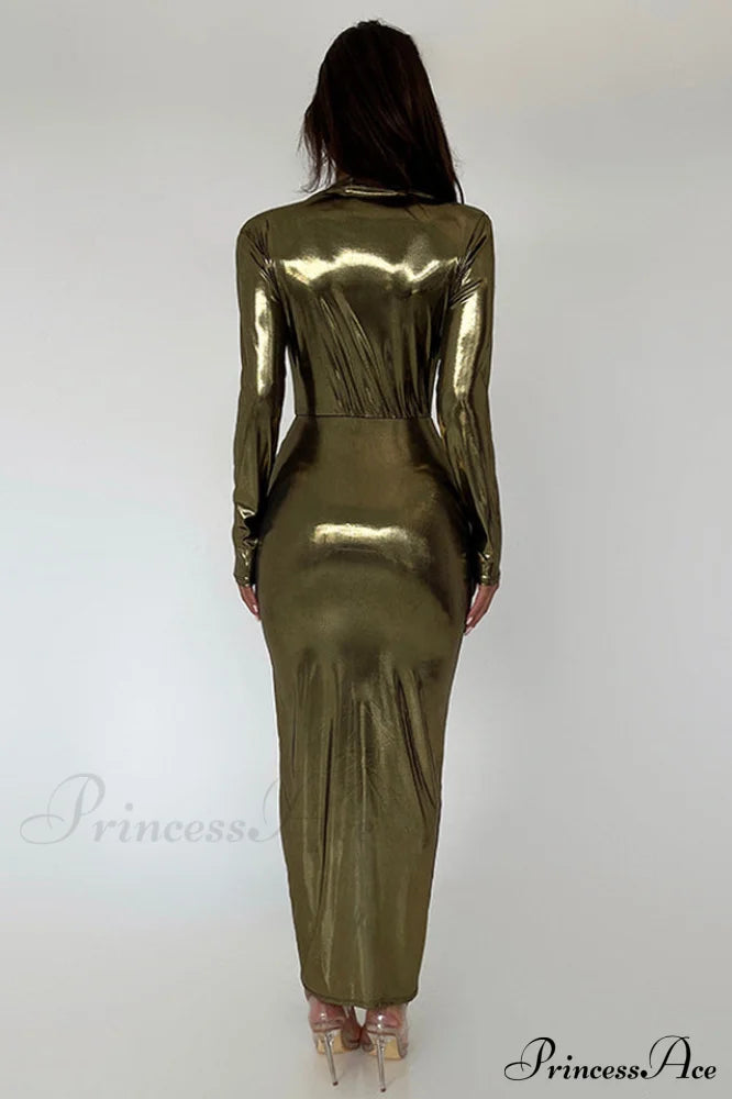 Juliette Metallic Stylish Tie Front Dress
