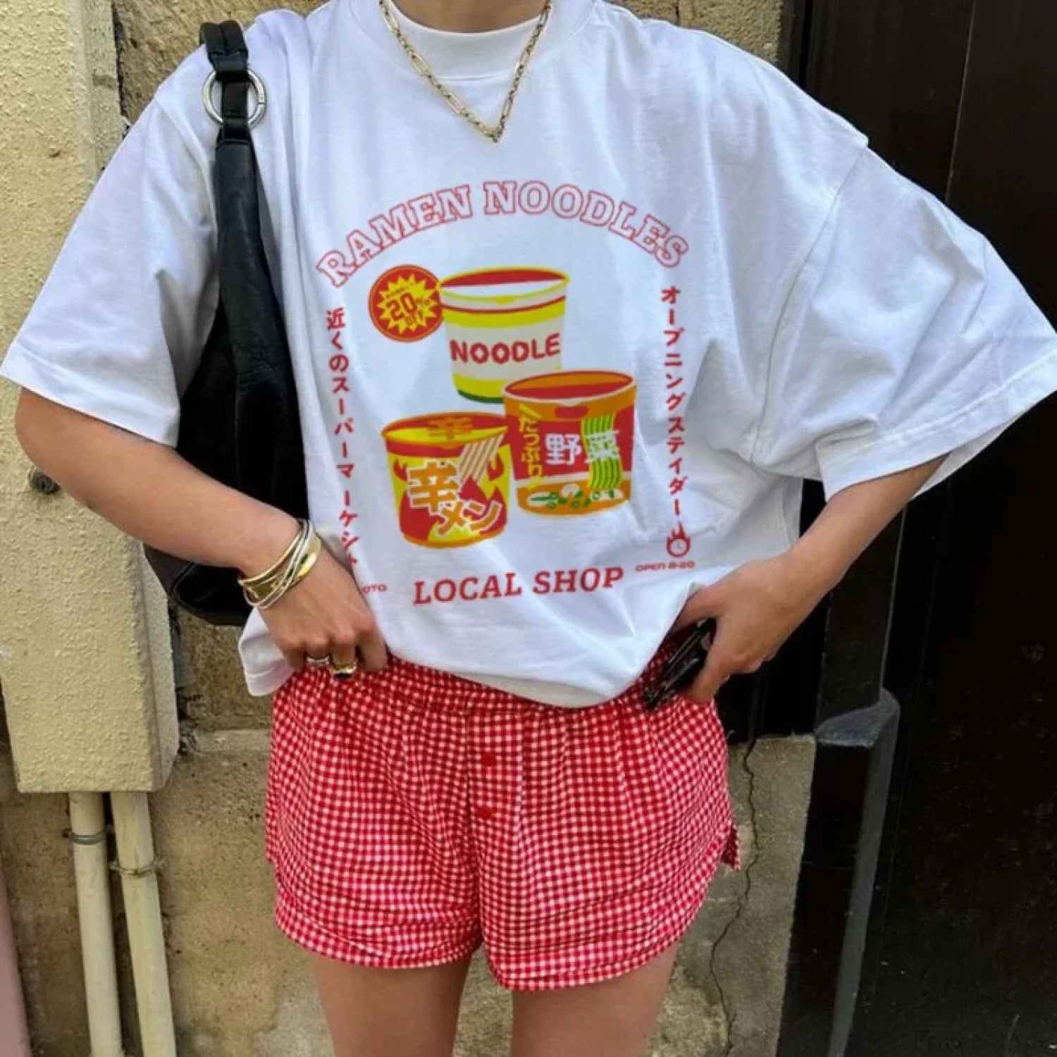 Kawaii Japanese Ramen Noodle T-shirt WHITE / S t-shirt-250223