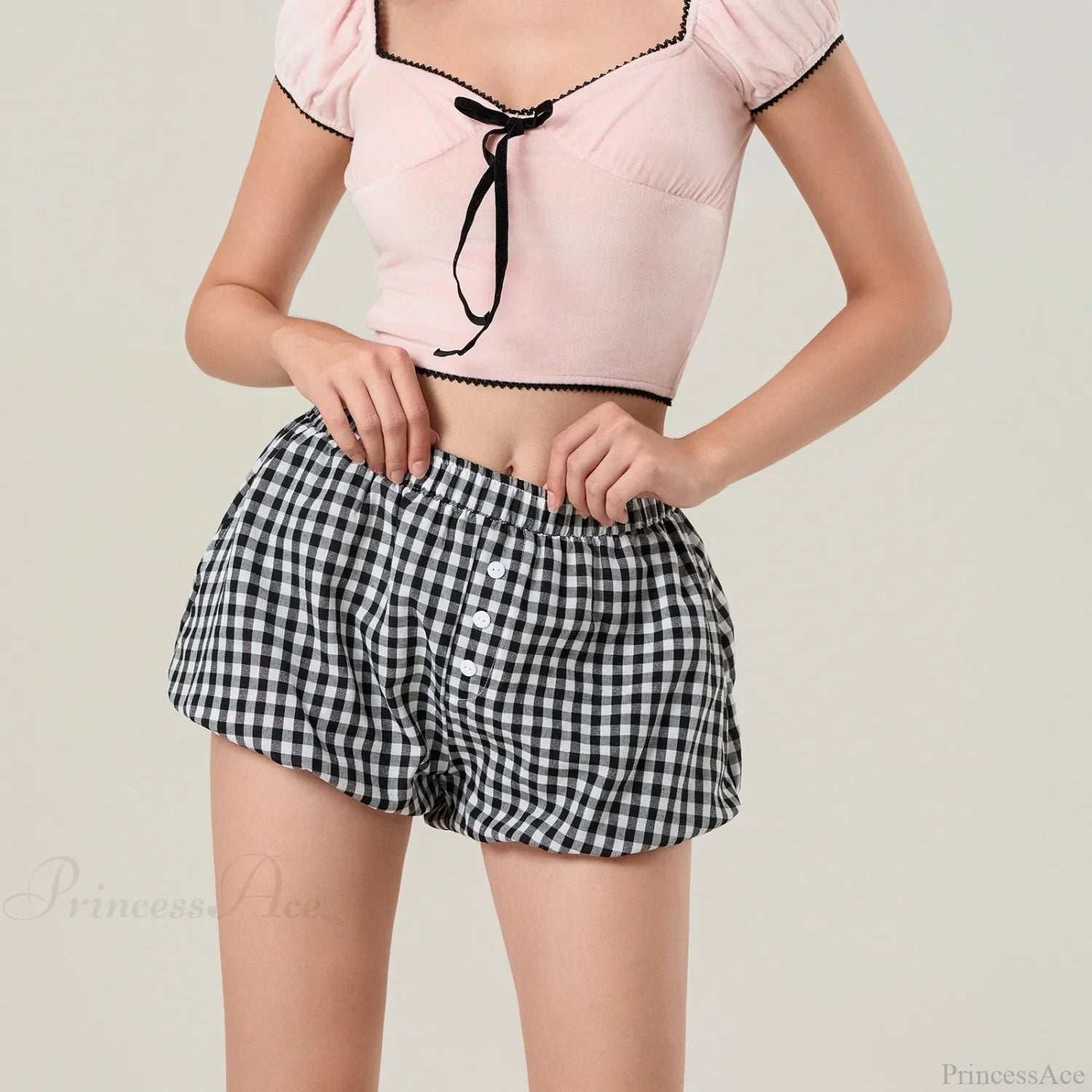 Kawaii Plaid Pumpkin Lounge Short short-250223