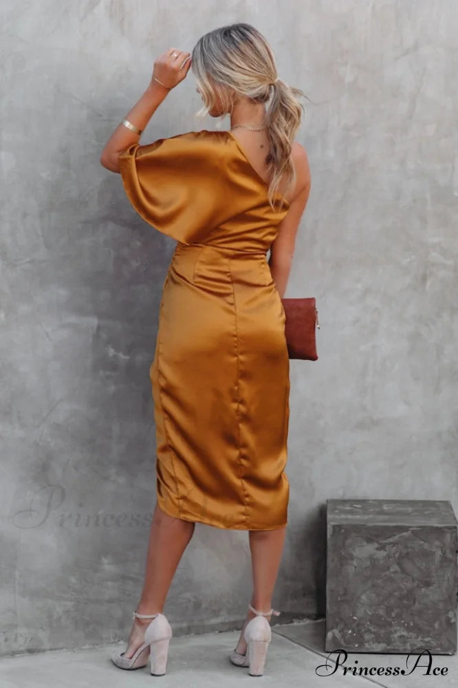 Kelly Satin Stylish Irregular Evening Dress