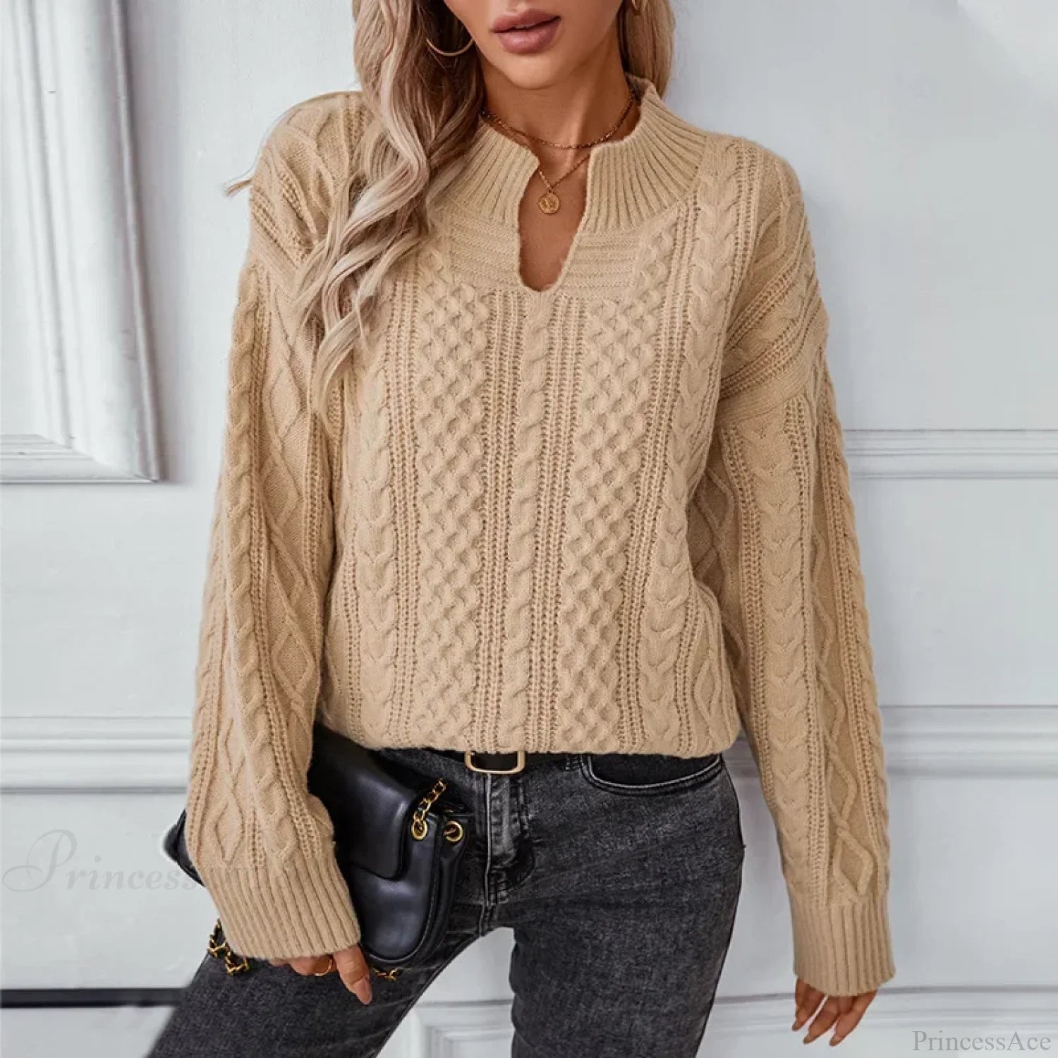 Khaki Cardigan Streetwear Sweater
