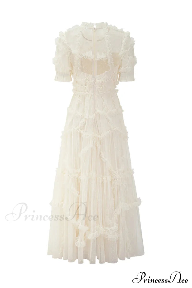 Kinley Ruched Ruffle Charming Hem Maxi Dress