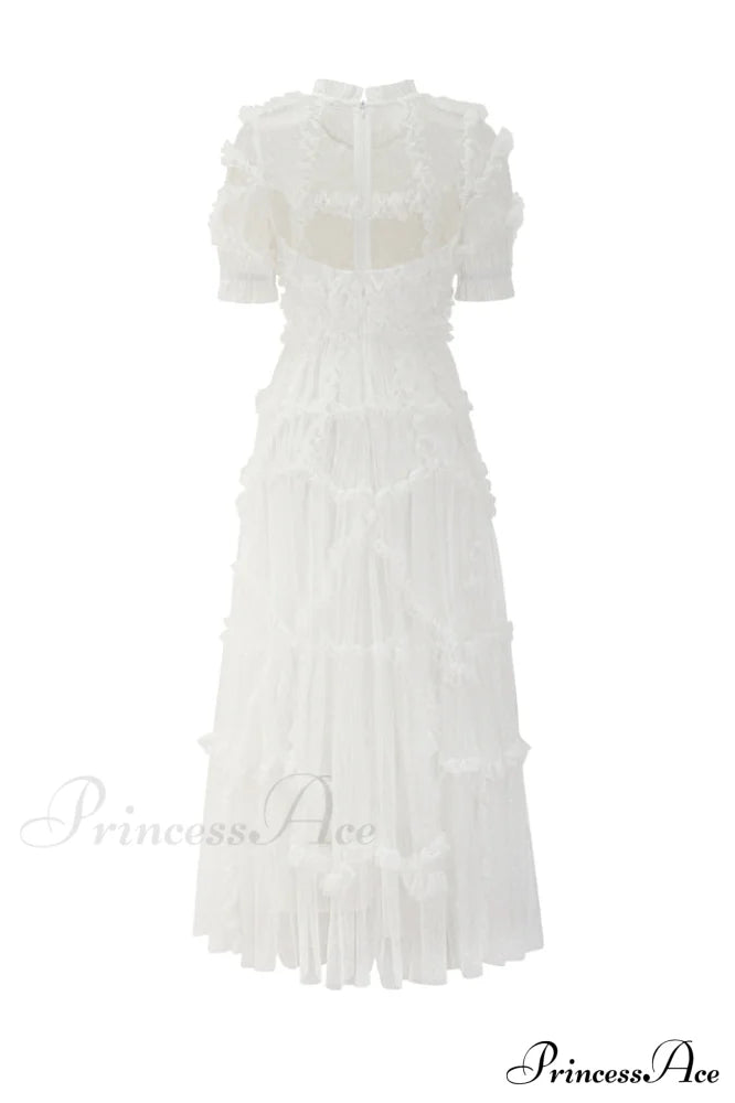 Kinley Ruched Ruffle Charming Hem Maxi Dress