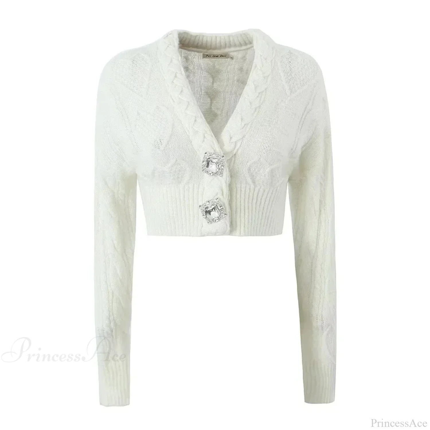 Knit Diamond Pink Cardigan Beige2 / S Cardigan-241208
