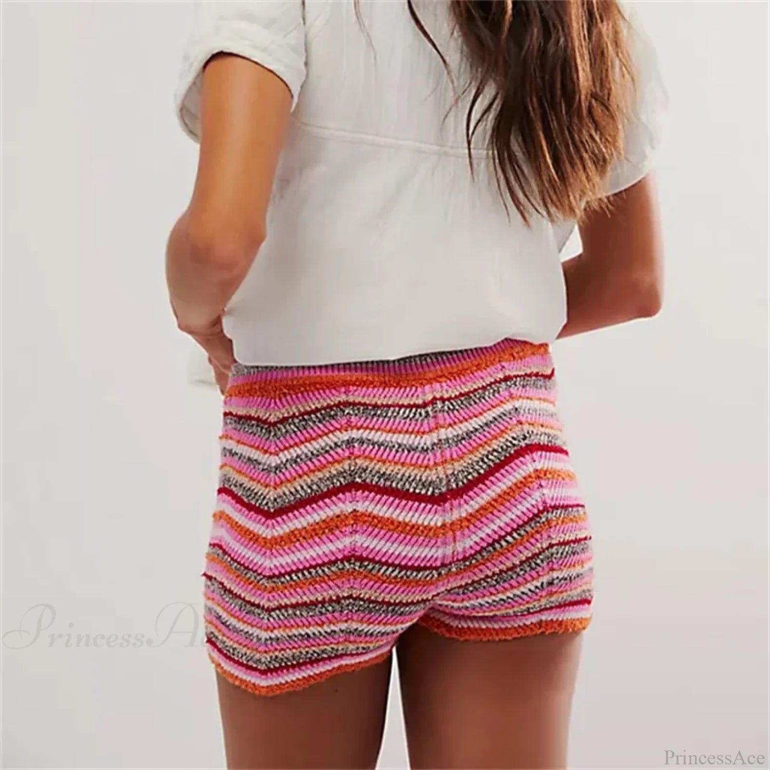 Knitted Wave Striped Micro Short short-250223