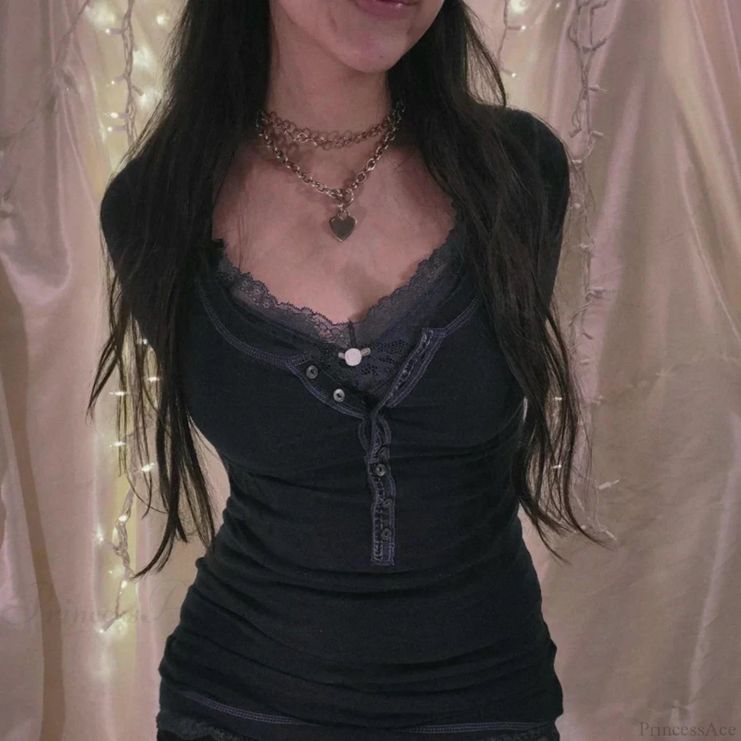 Korean Retro Ribbed Knit T-shirt Button Up Long Sleeve Sweater Women knittop-250126