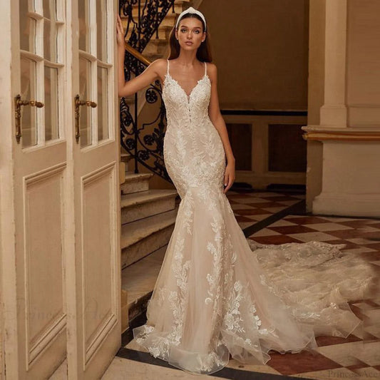 Lace Backless Mermaid Wedding Dress weddingdress-250223