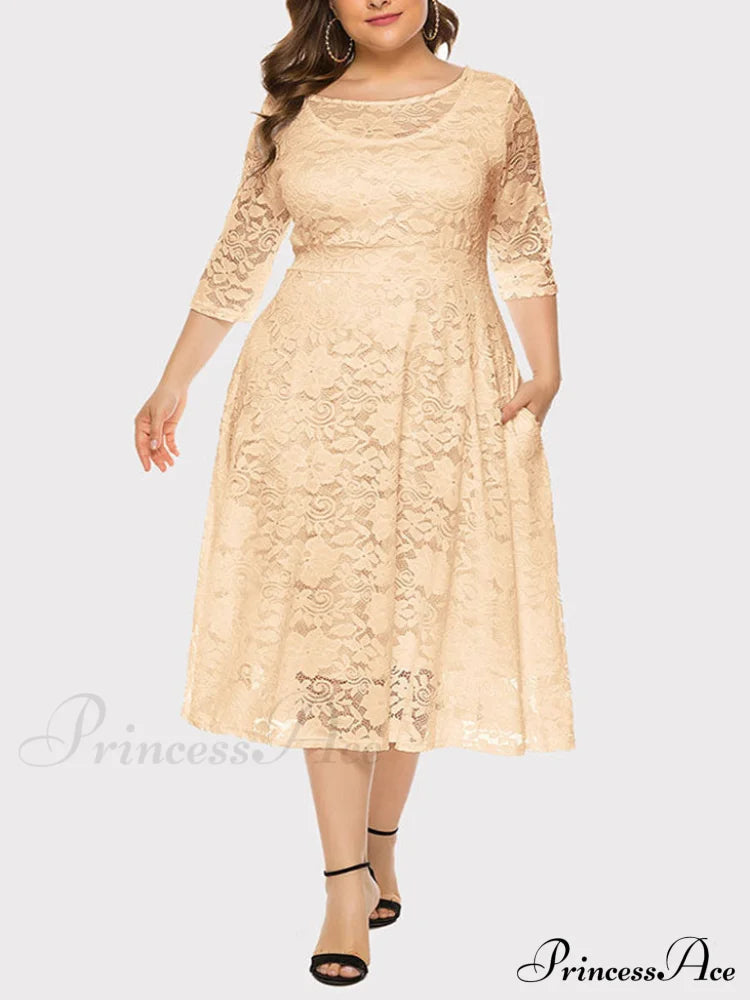 Lace Detail Graceful Bandeau Top Apricot / Xl Dresses