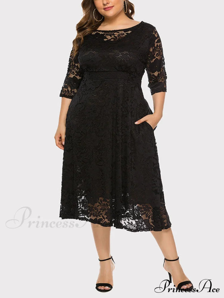Lace Detail Graceful Bandeau Top Black / Xl Dresses