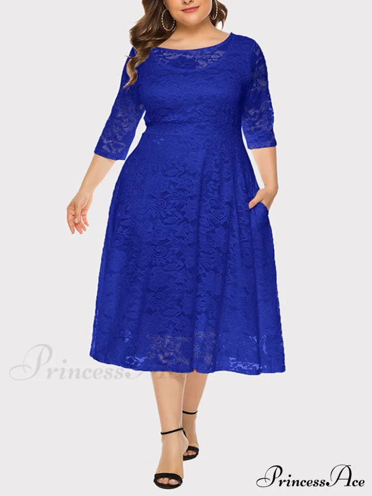 Lace Detail Graceful Bandeau Top Blue / Xl Dresses