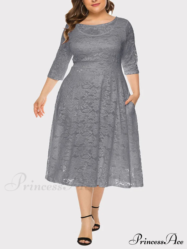Lace Detail Graceful Bandeau Top Gray / Xl Dresses