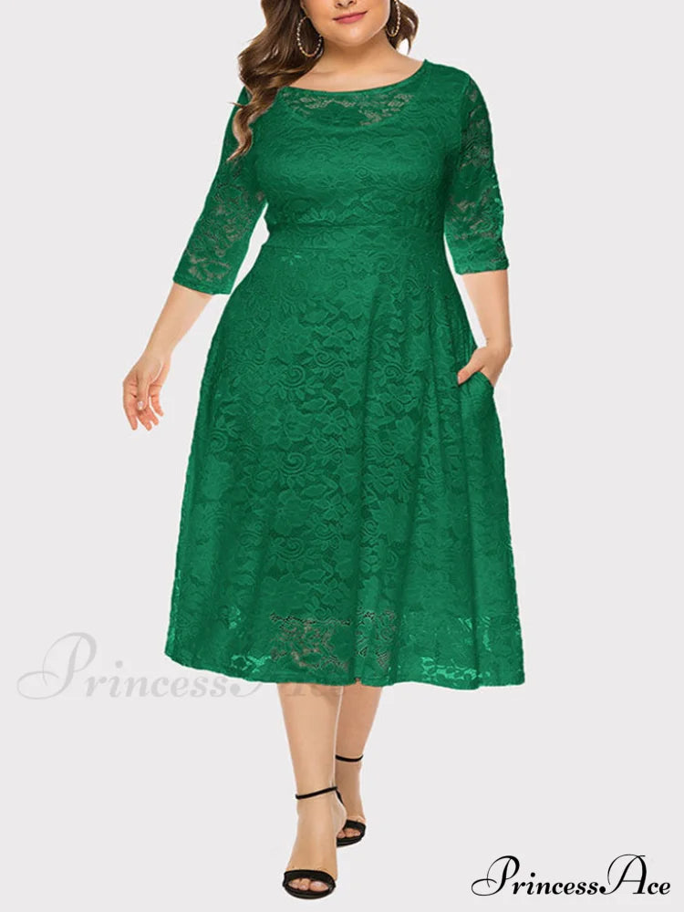 Lace Detail Graceful Bandeau Top Green / Xl Dresses