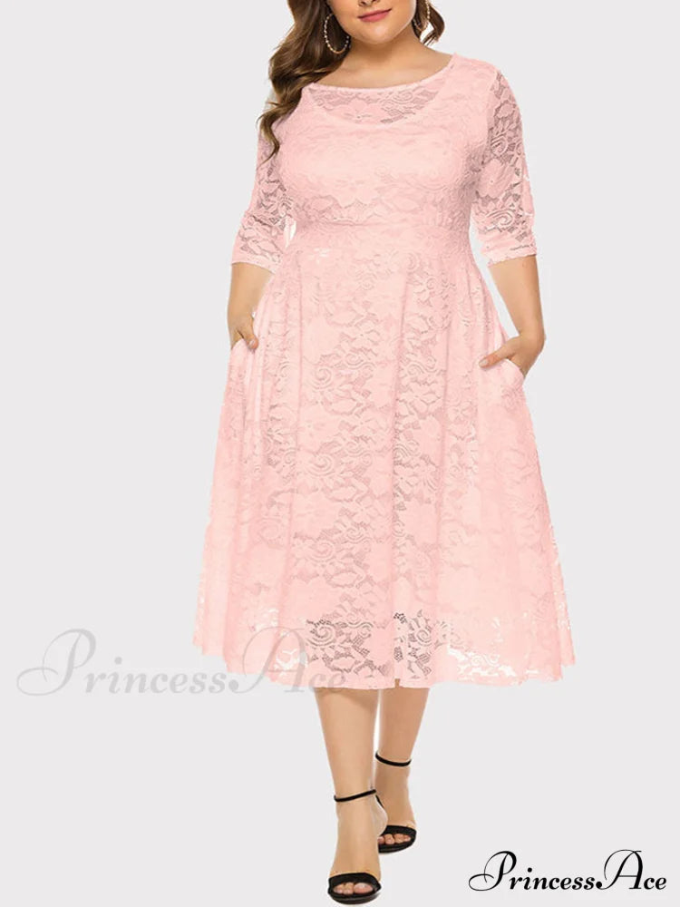 Lace Detail Graceful Bandeau Top Pink / Xl Dresses