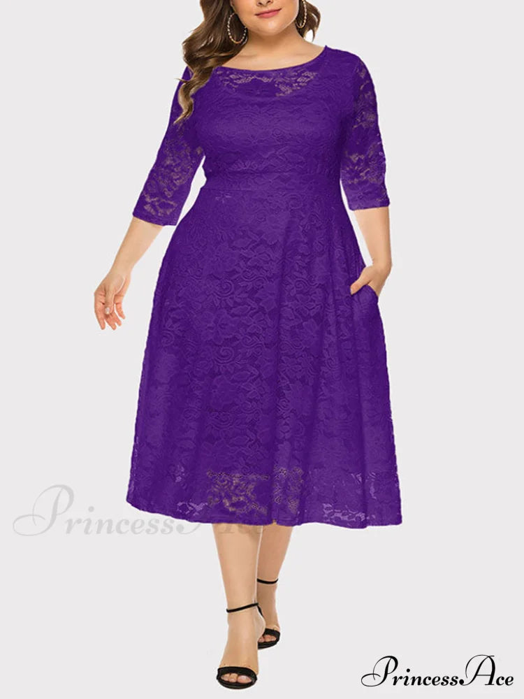 Lace Detail Graceful Bandeau Top Purple / Xl Dresses