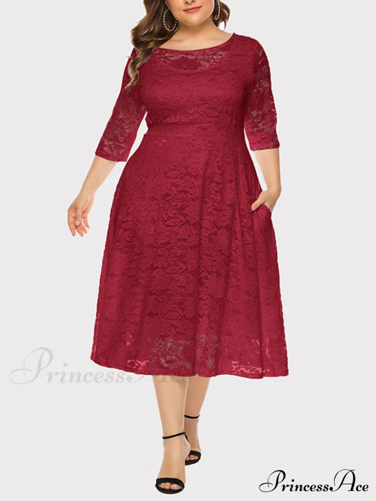 Lace Detail Graceful Bandeau Top Red / Xl Dresses