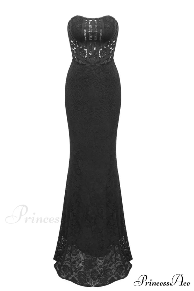Lace Elegant Corset Dress Xs / Black