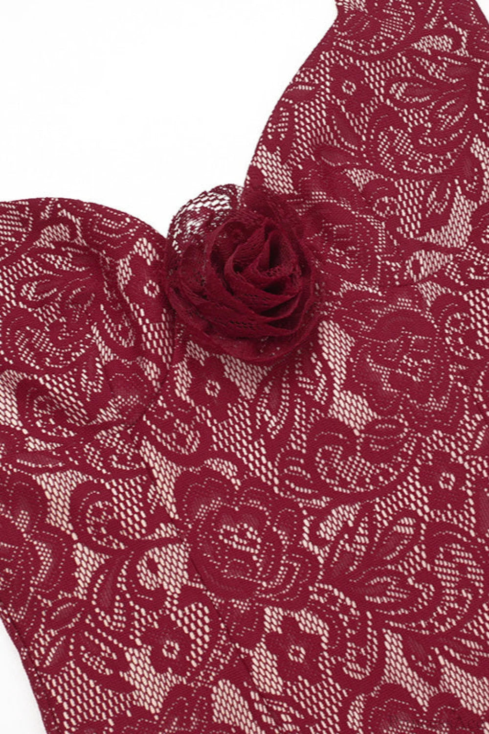 Lace Fitted Halter Bodycon Maxi Dress