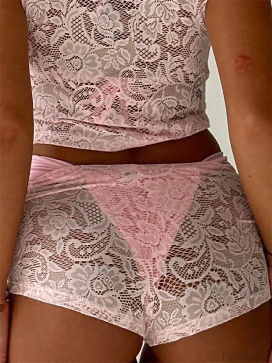 Lace Floral Bikini Cover-Up Short short-250223