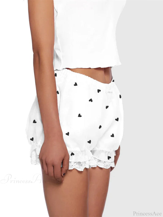 Lace Heart Bow Bloomer Short short-250223