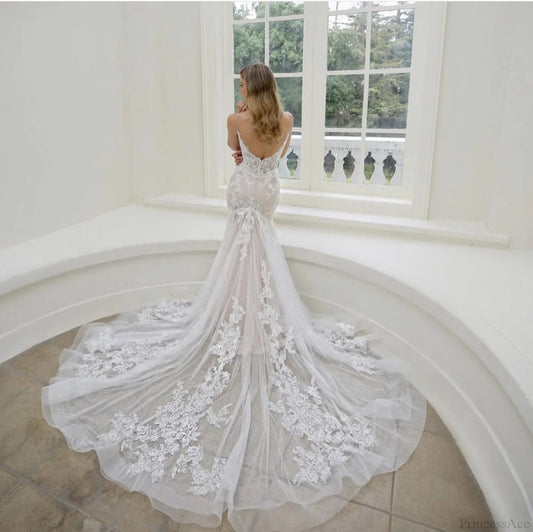 Lace Mermaid Tail Wedding Dress weddingdress-250223