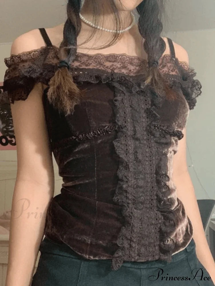 Lace O Neck Trendy Irregular Maxi Dress Shirts