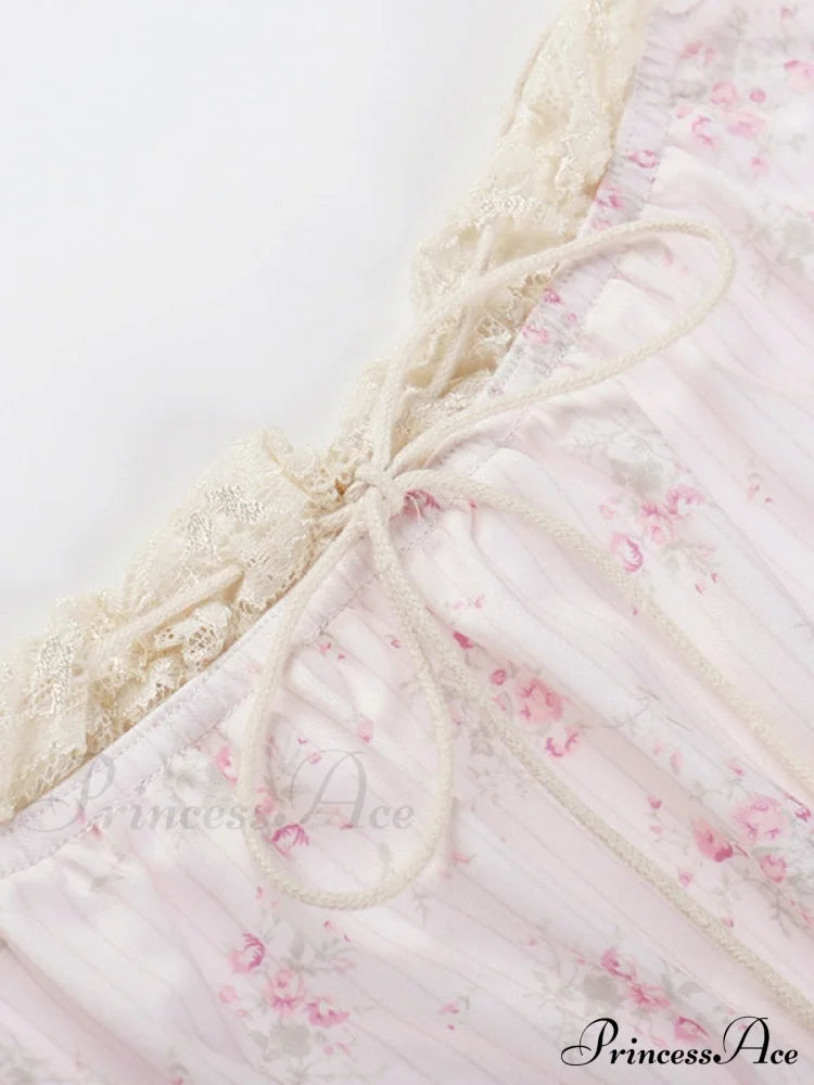 Lace Paneled Graceful Denim Corset Top Tank Tops&Camis