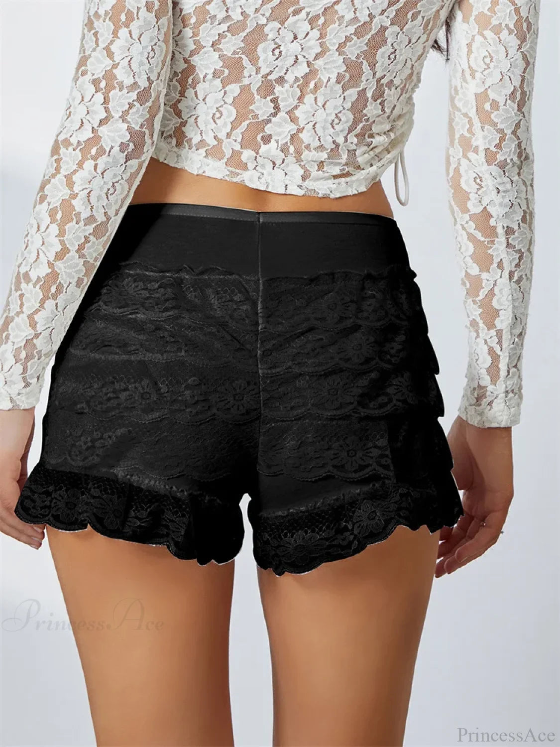 Lace Ruffled Privacy Protect Short short-250223