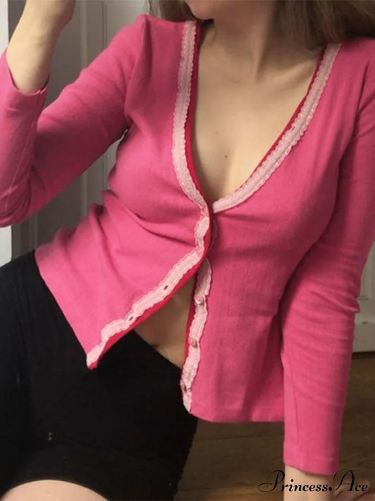 Lace Trim Ribbed Trendy Black Mini Skirt Two-Piece Outfits