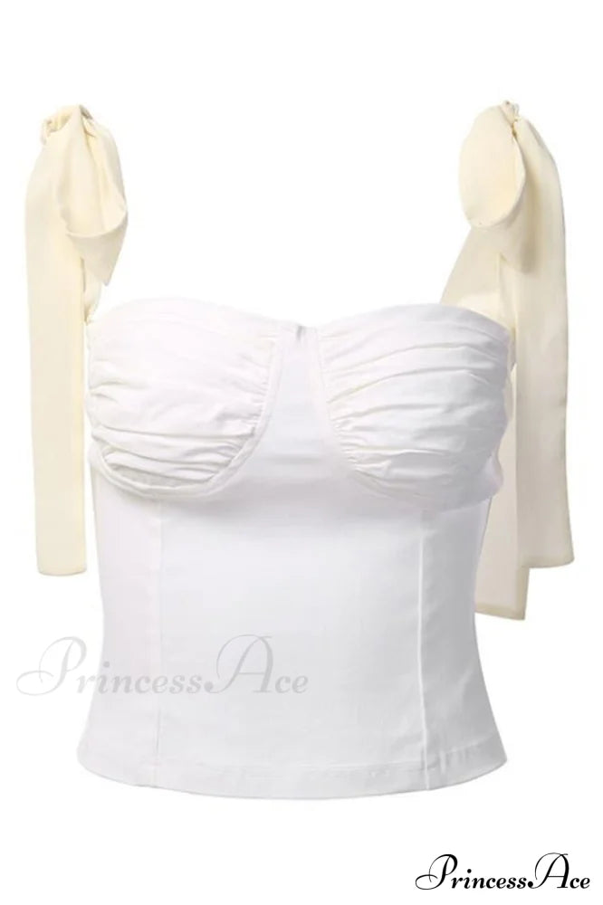 Lace Up Stylish White Tank Top