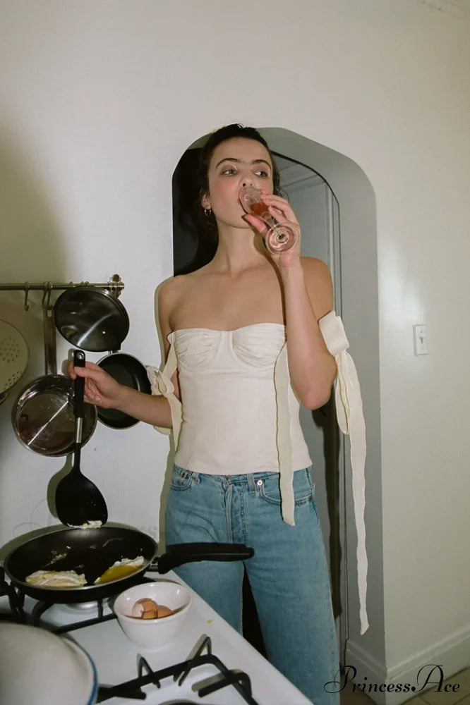 Lace Up Stylish White Tank Top