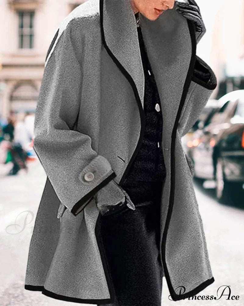 Lapel Stylish Coat Coats-L