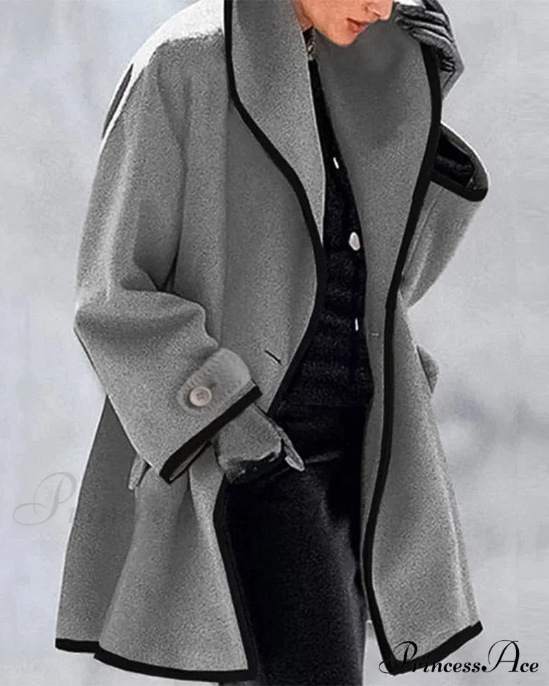 Elegant lapel coat Gray 2023 f/w 23BF clothes jackets & coats spring Tops/Blouses