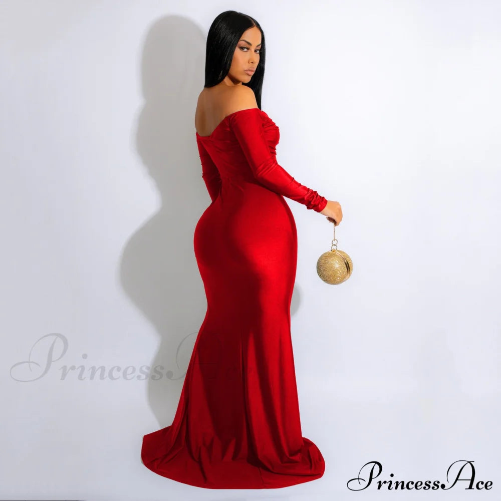 Larsa Formal Velvet Charming And Lace Mermaid Dress S.o. Long Dresses
