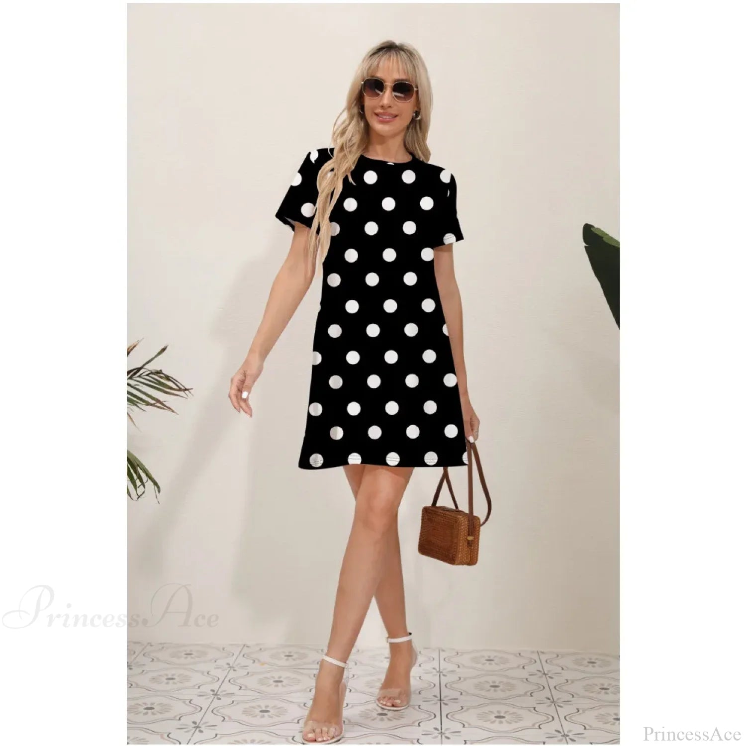 Latest Summer Fashion Floral Print Round Neck Dress color18 / S oldfloraldress-250126