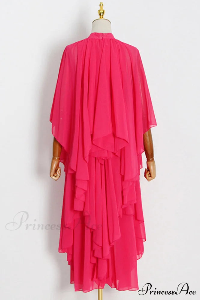 Layered Elegant Silk-Georgette Gown