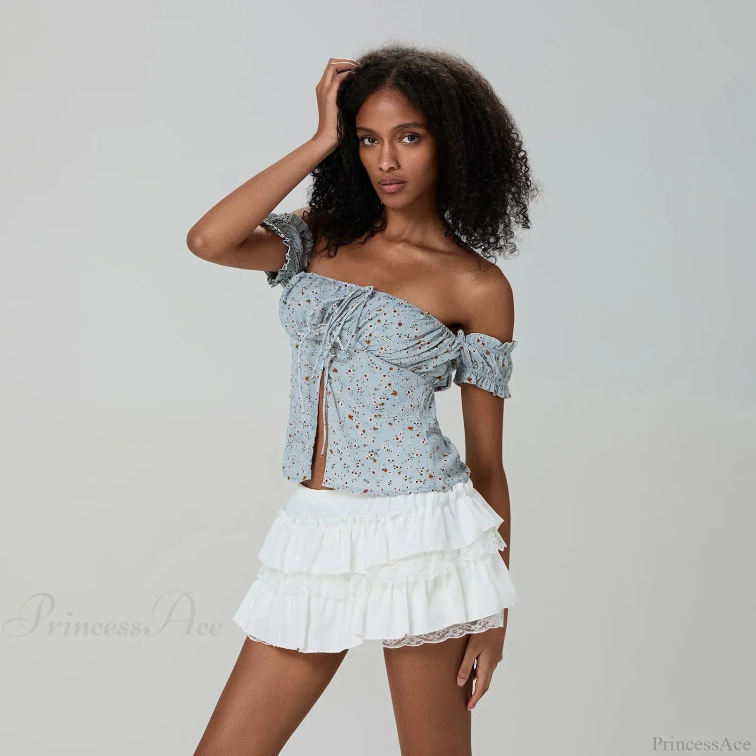 Layered Lace Trim A-Line Skirt WHITE / S skirts-250223