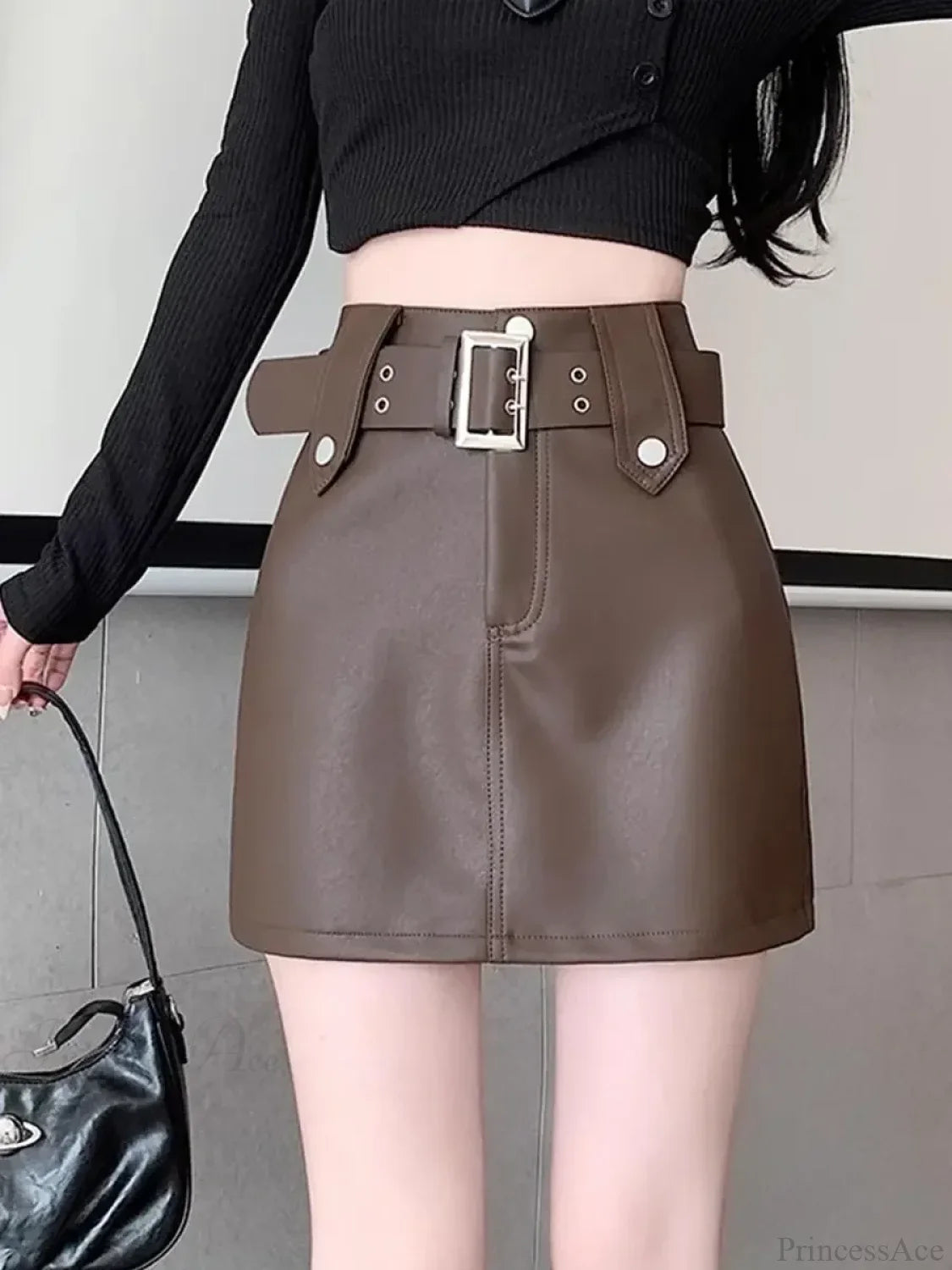 Leather High Waist Gothic Skirt skirts-250223
