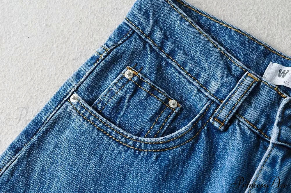 Leg Straight Denim Casual Fashion Women’s - Baggy Jeans High Waist Fit