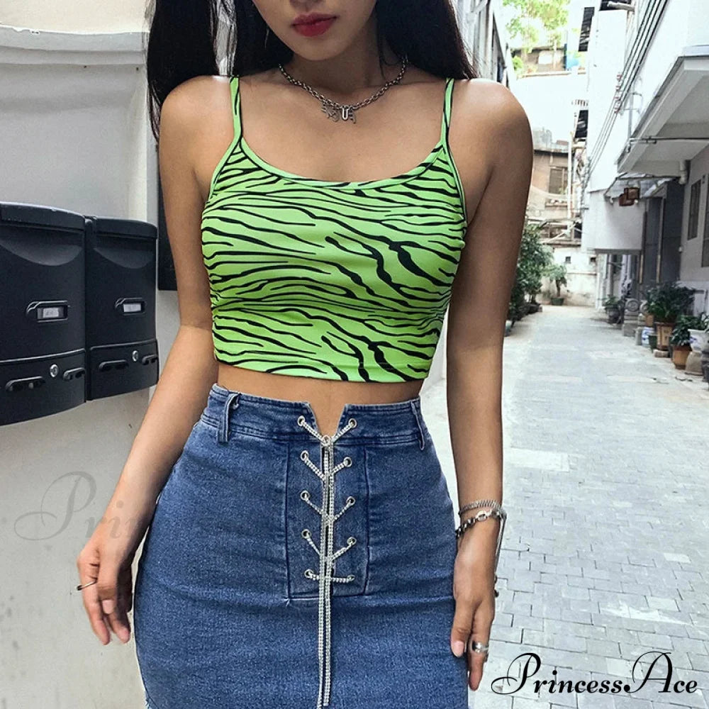 Leopard Camis For Women Ladies Print Crops Sleeveless Striped Short Mini Camisoles Casual