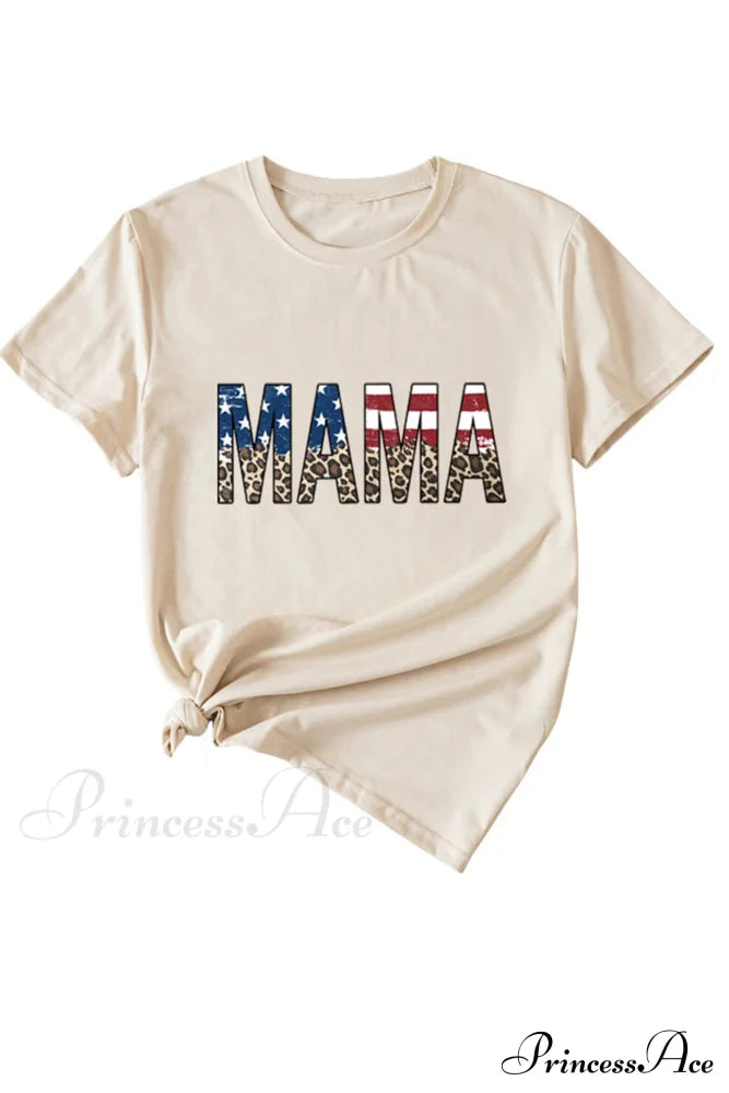 Leopard Print T-Shirt For Mama Beige / S Tees