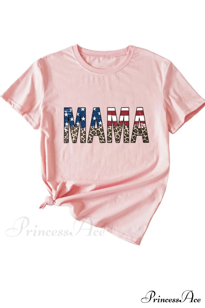 Leopard Print T-Shirt For Mama Pink / S Tees