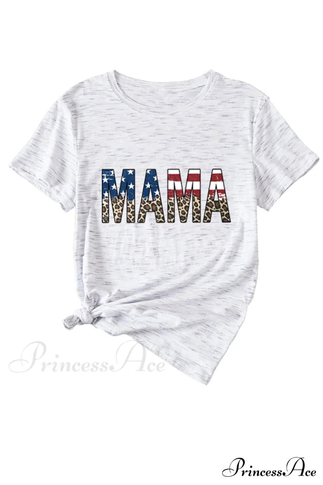 Leopard Print T-Shirt For Mama White / S Tees