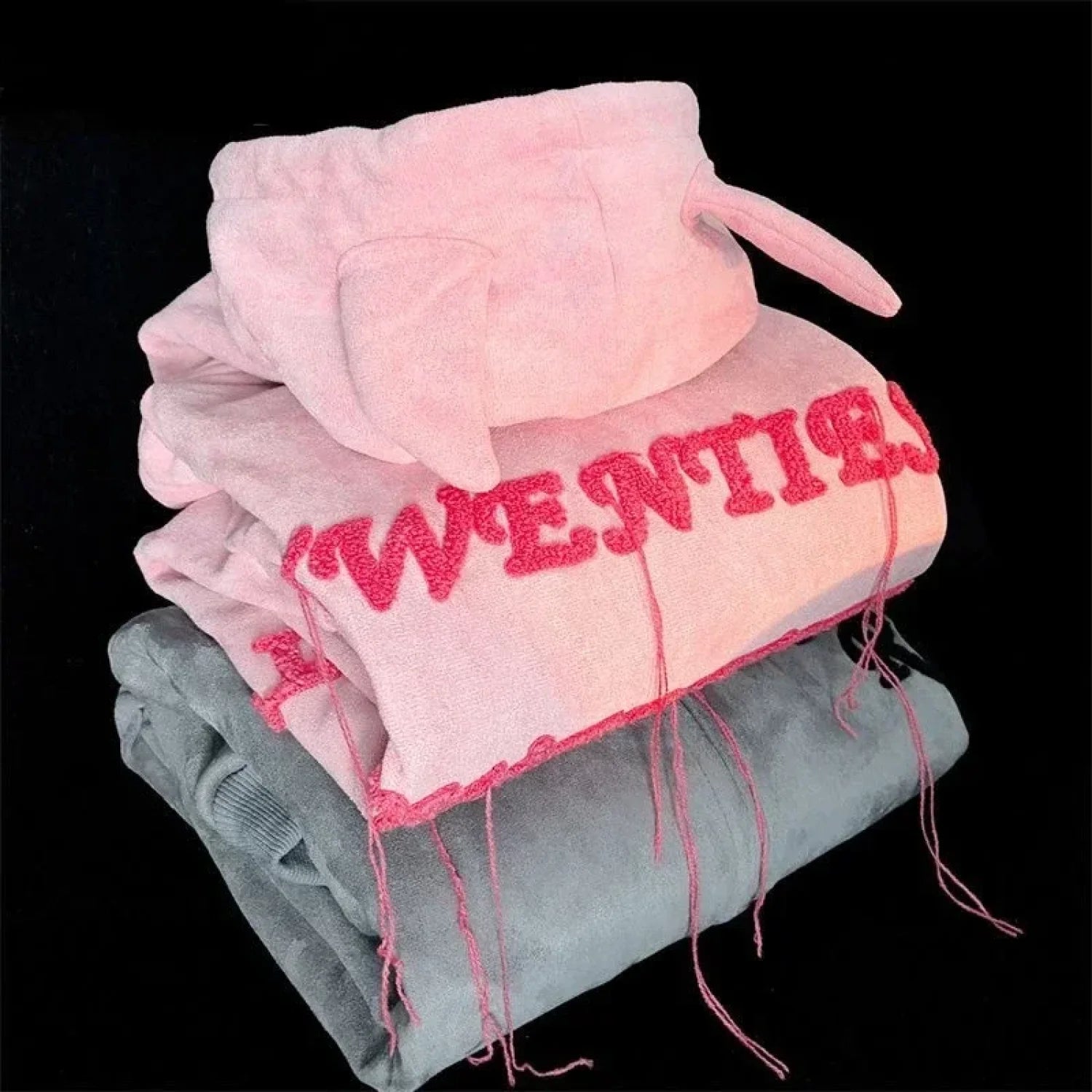 Letter Print Vintage Zipper Hoodie