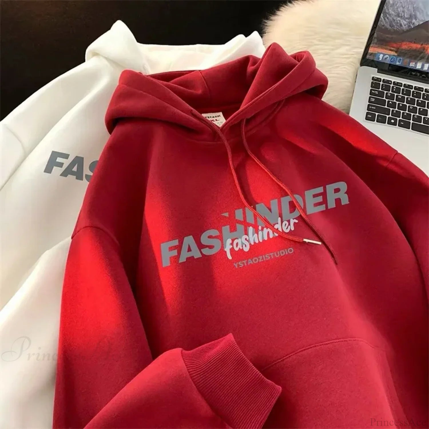Letter Printed Winter Fleece Hoodie