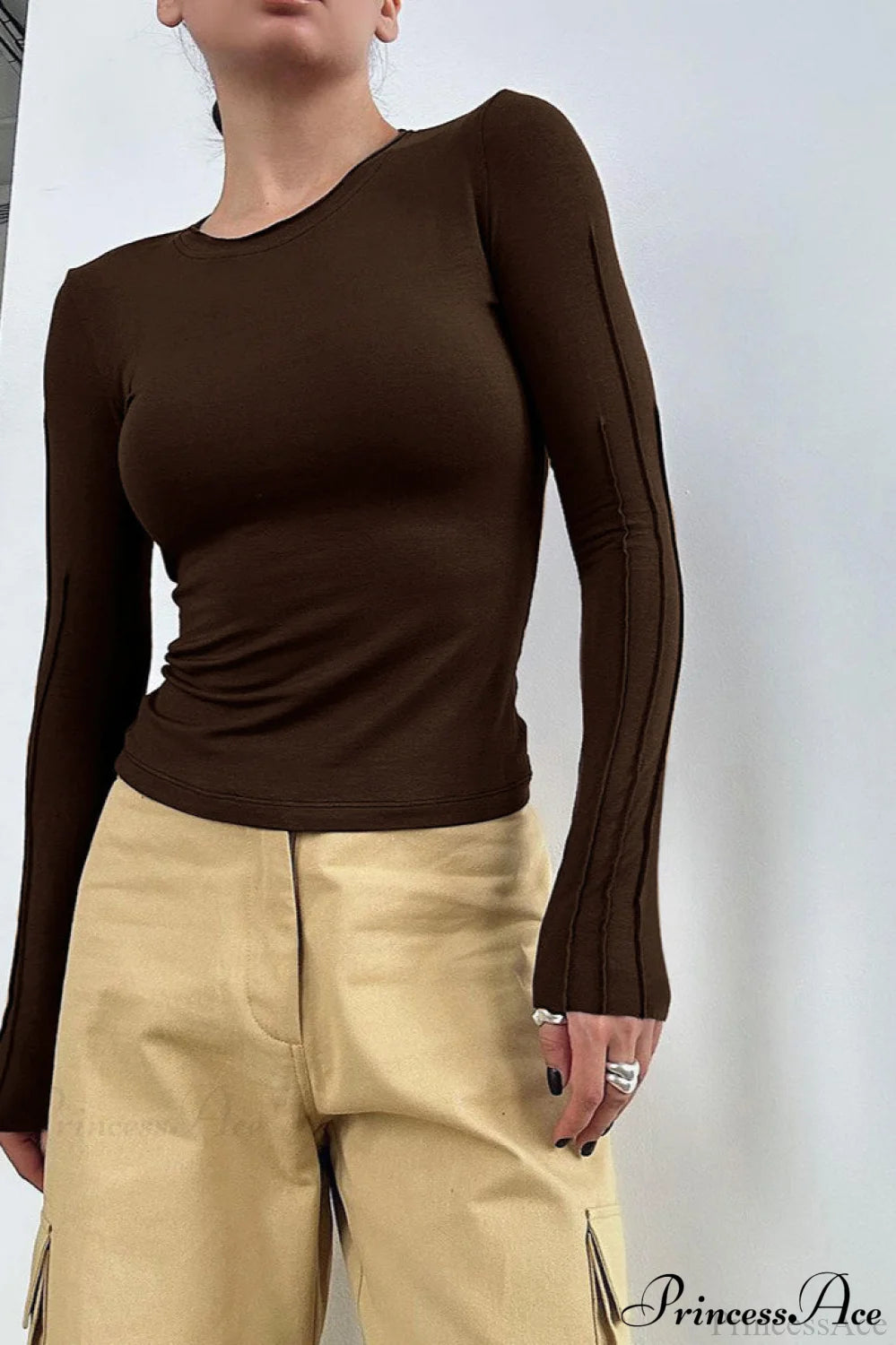 Lightweight Breathable Long Sleeve Tee Brown / S